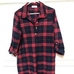 Below the knee plaid dress with pockets